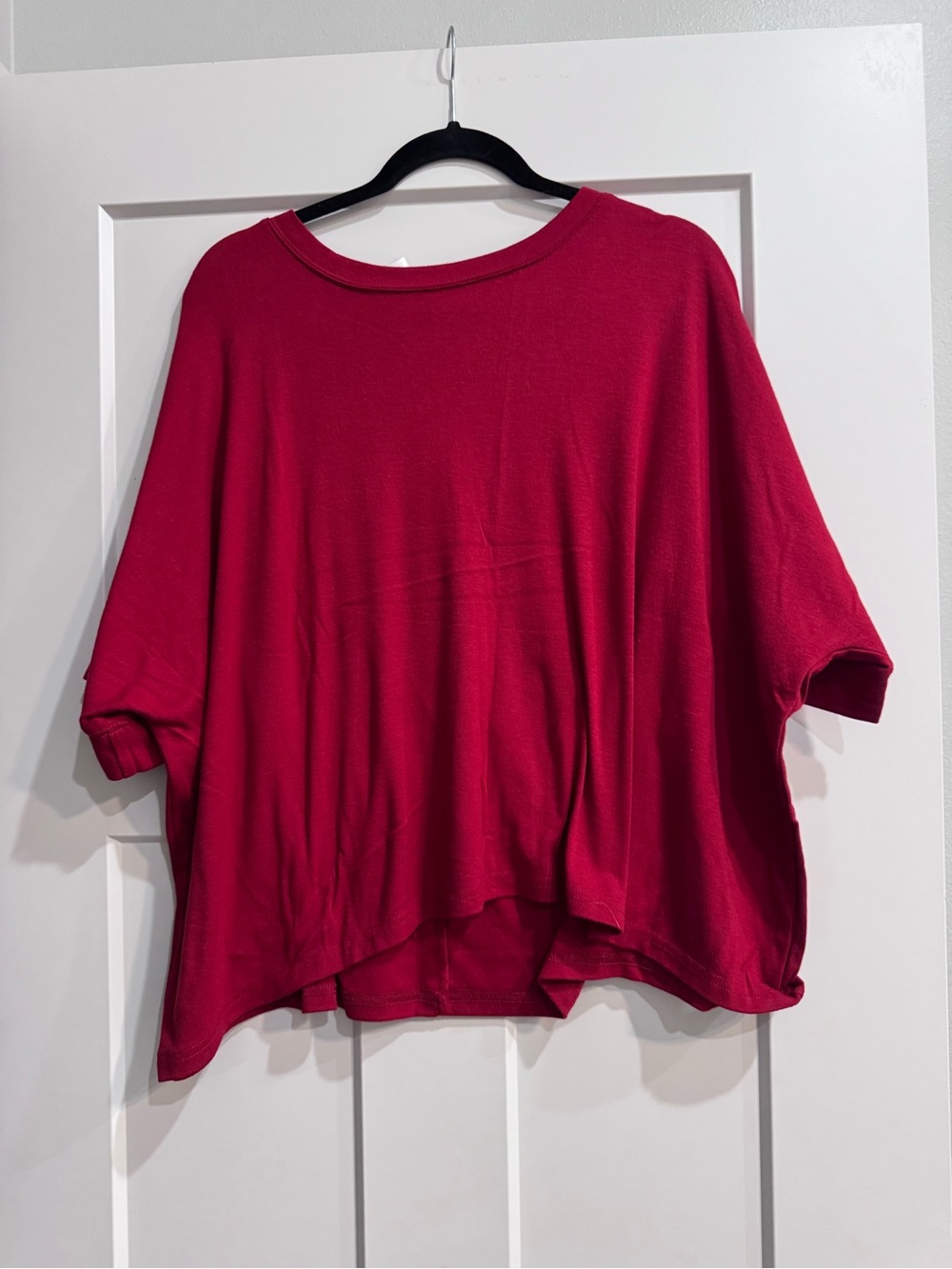 Boxy Short-Sleeve Women's Top in Deep Pink